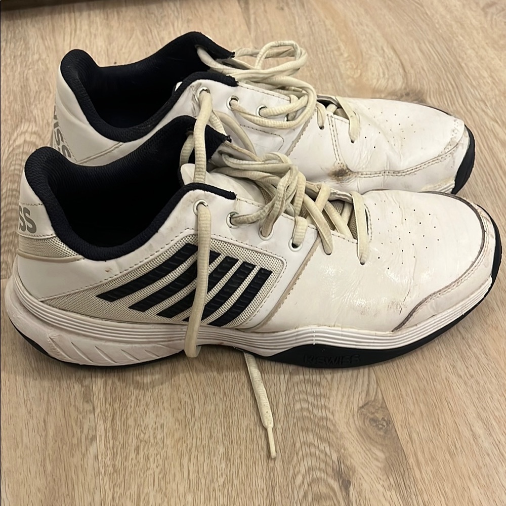 K-Swiss Men's White and Navy Athletic Shoes